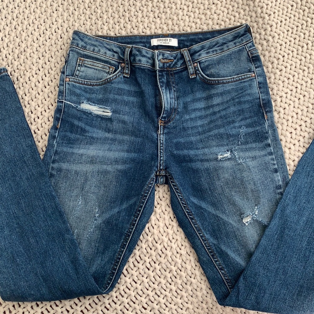 Mid High Waist Skinny Jeans